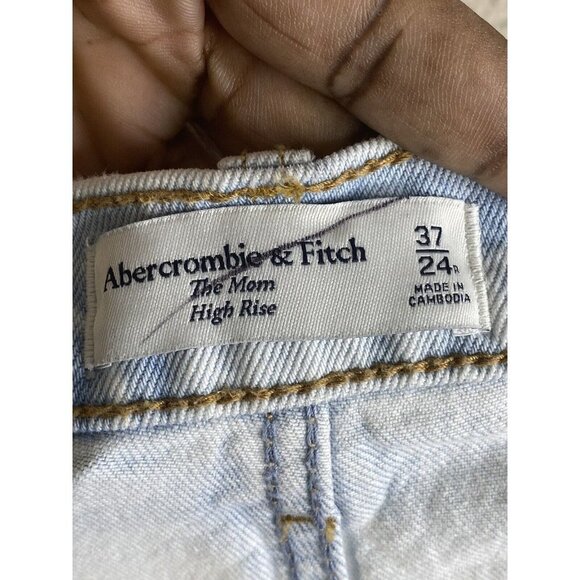 Abercrombie & Fitch The Mom 10.5" High Rise Easy Fit Slightly Tapered Leg 37/24R - Picture 5 of 8
